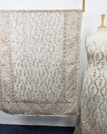 Handmade Full Jaal Gotta Work Dyeable Organza 2PC Unstitched