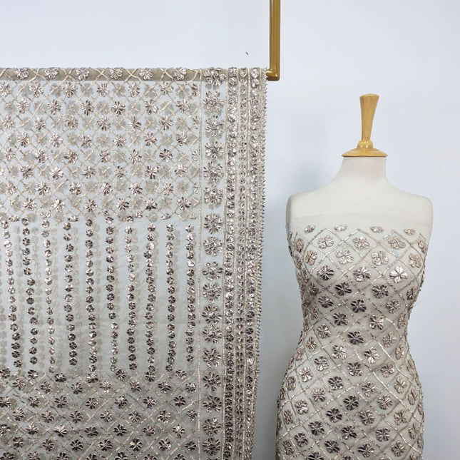 Fancy Handmade Full Jaal Gotta Work Dyeable Organza 2PC Unstitched