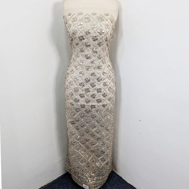 Fancy Handmade Full Jaal Gotta Work Dyeable Organza 2PC Unstitched