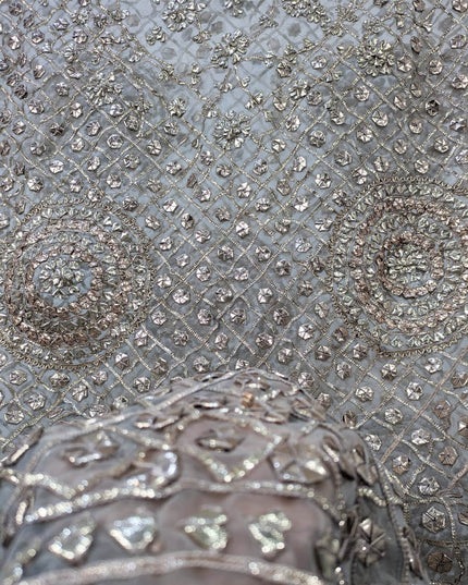 Handmade Full Jaal Gotta Work Dyeable Organza Dupatta