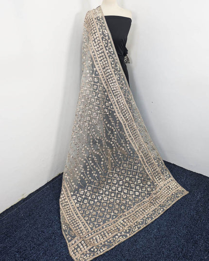 Dyeable Organza with Handmade Full Jaal Gotta Work Dupatta