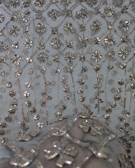 Dyeable Organza with Handmade Full Jaal Gotta Work Dupatta