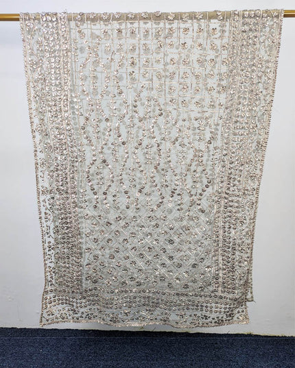 Handmade Full Jaal Gotta Work Dyeable Organza Dupatta