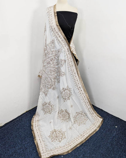 Silk with Handmade Full Jaal Gotta Work Dupatta (Dyeable in All Colors)