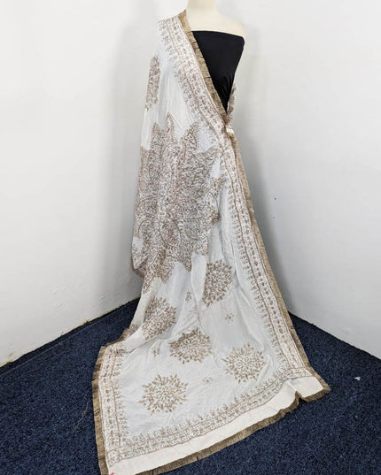 Silk with Handmade Full Jaal Gotta Work Dupatta (Dyeable in All Colors)