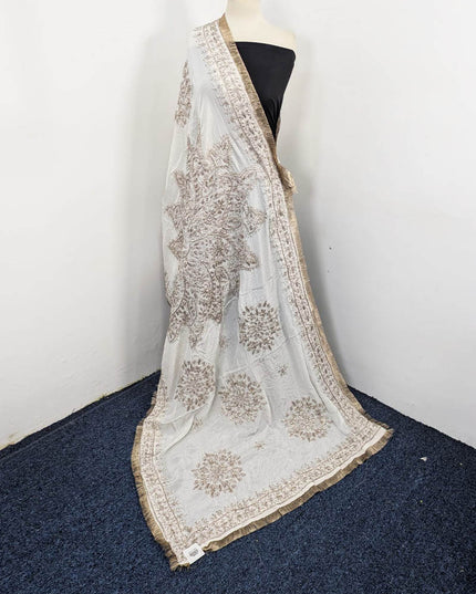 Silk with Handmade Full Jaal Gotta Work Dupatta (Dyeable in All Colors)