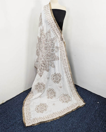 Silk with Handmade Full Jaal Gotta Work Dupatta (Dyeable in All Colors)