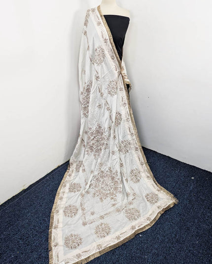 Handmade Full Jaal Gotta Work Dyeable Silk Dupatta