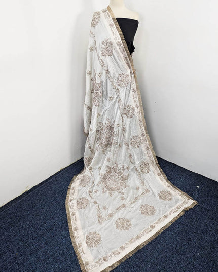 Handmade Full Jaal Gotta Work Dyeable Silk Dupatta