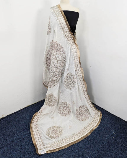 Fancy Handmade Full Jaal Gotta Work Dyeable Silk Dupatta