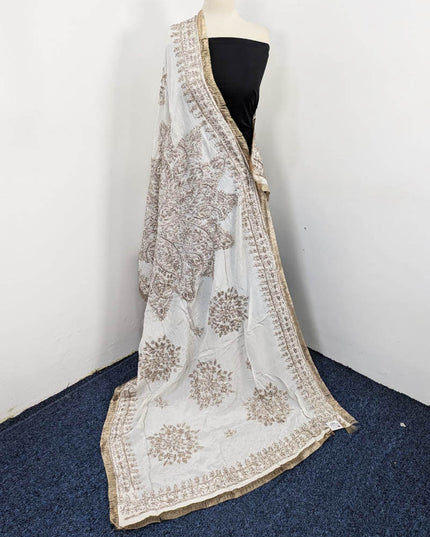 Silk with Handmade Full Jaal Gotta Work Dupatta (Dyeable in All Colors)