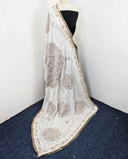 Silk with Handmade Full Jaal Gotta Work Dupatta (Dyeable in All Colors)