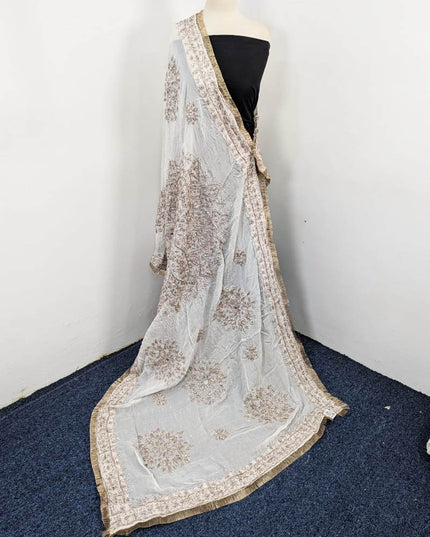 Handmade Full Jaal Gotta Work Dyeable Silk Dupatta