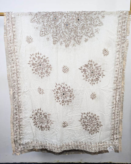 Handmade Full Jaal Gotta Work Dyeable Silk Dupatta