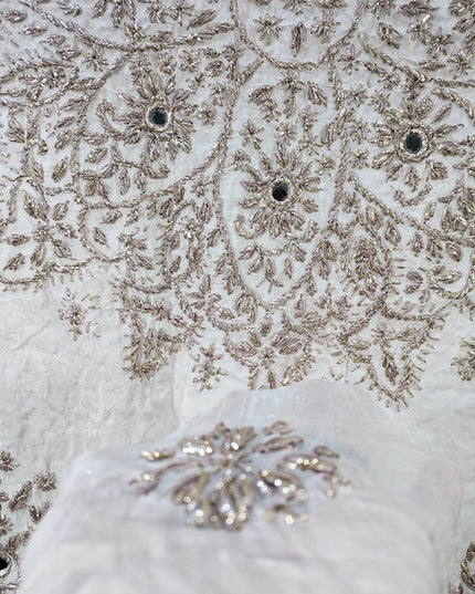 Handmade Full Jaal Gotta Work Dyeable Silk Dupatta