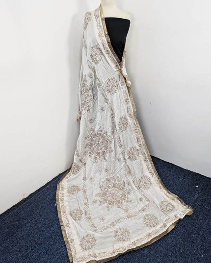 Handmade Full Jaal Gotta Work Dyeable Silk Dupatta