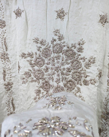 Handmade Full Jaal Gotta Work Dyeable Silk Dupatta