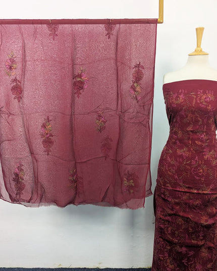 Lawn with Full Jaal Kacha Tanka Work 3Pc Unstitched