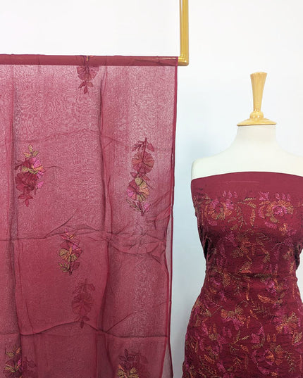 Lawn with Full Jaal Kacha Tanka Work 3Pc Unstitched