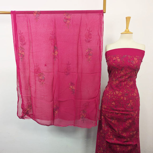 Lawn with Full Jaal Kacha Tanka Work 3Pc Unstitched