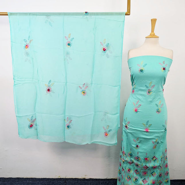 Fancy Lawn with Kacha Tanka + Mirror Work 2Pc Unstitched