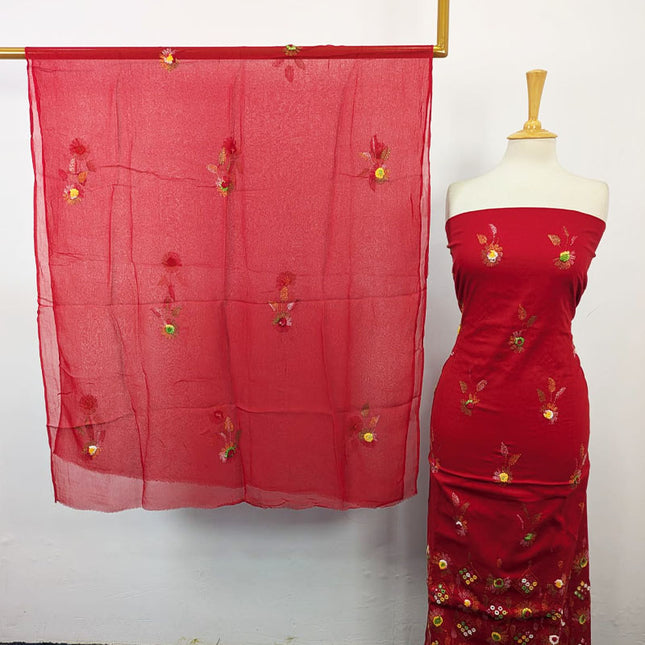 Fancy Lawn with Kacha Tanka + Mirror Work 2Pc Unstitched