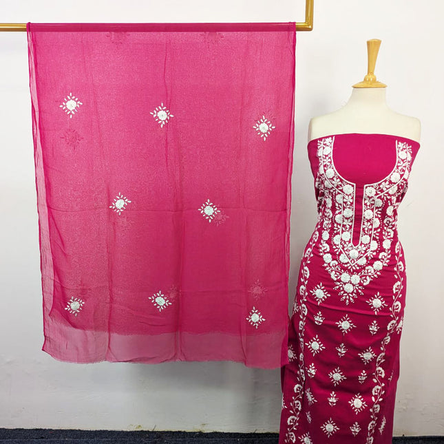 Fancy Lawn with Pakka Tanka + Mirror Work 3Pc Unstitched