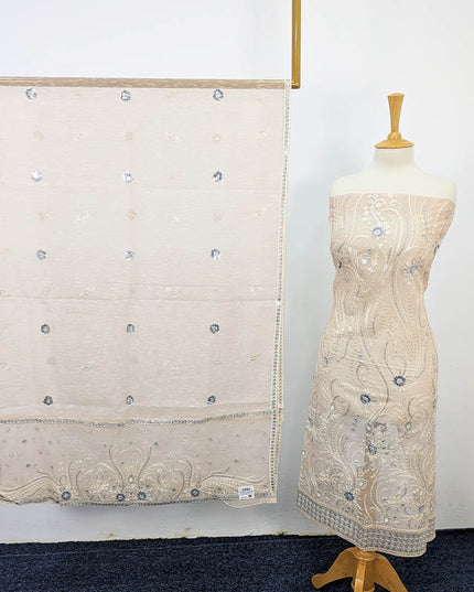 Fancy Embroidered Khaadi Net 2PC unstitched