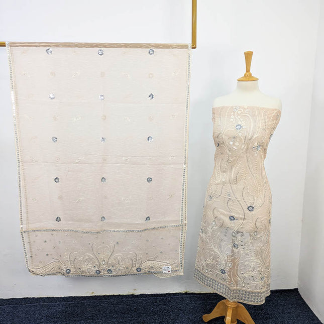 Fancy Embroidered Khaadi Net 2PC unstitched