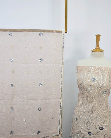 Fancy Embroidered Khaadi Net 2PC unstitched