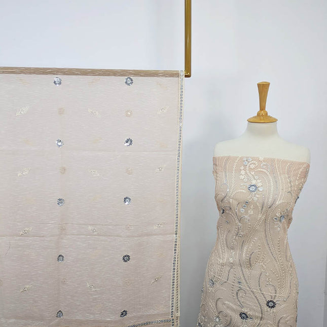 Fancy Embroidered Khaadi Net 2PC unstitched
