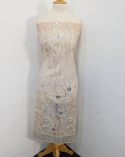 Fancy Embroidered Khaadi Net 2PC unstitched