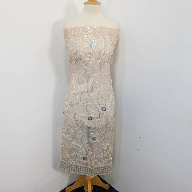 Fancy Embroidered Khaadi Net 2PC unstitched