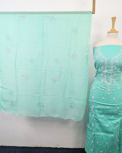 Fancy Lawn with Aplic Work 3Pc Unstitched