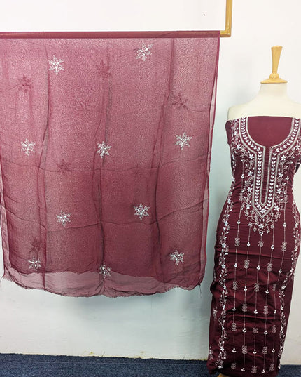 Fancy Lawn with Aplic Work 3Pc Unstitched