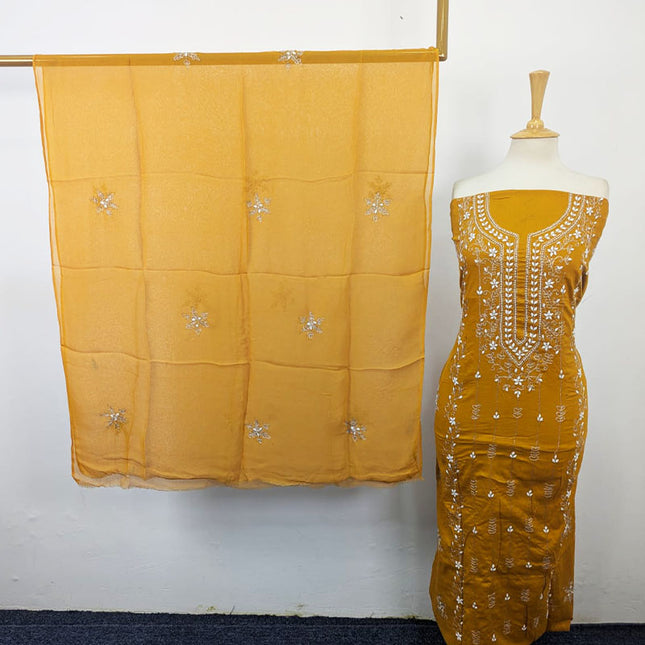 Fancy Lawn with Aplic Work 3Pc Unstitched