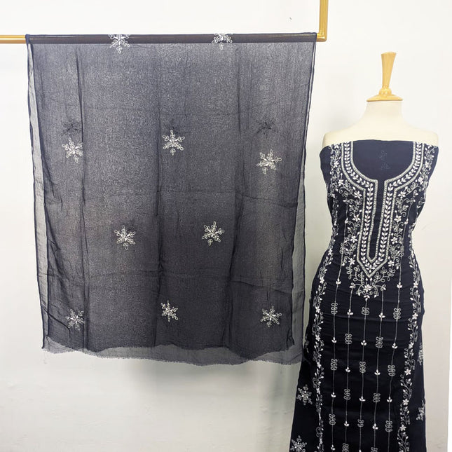 Fancy Lawn with Aplic Work 3Pc Unstitched