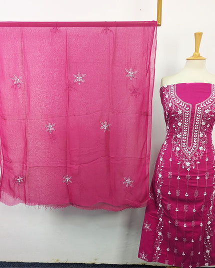 Fancy Lawn with Aplic Work 3Pc Unstitched