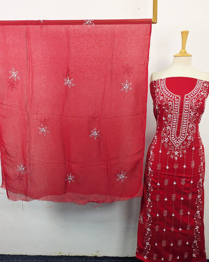 Fancy Lawn with Aplic Work 3Pc Unstitched