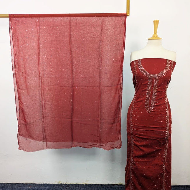 Fancy Lawn with Handmade Mukesh Work 3Pc Unstitched