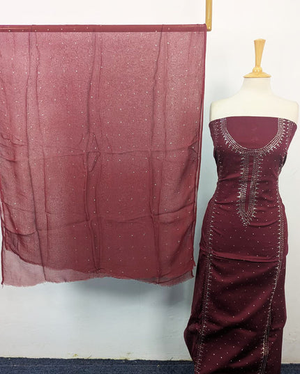 Fancy Lawn with Handmade Mukesh Work 3Pc Unstitched