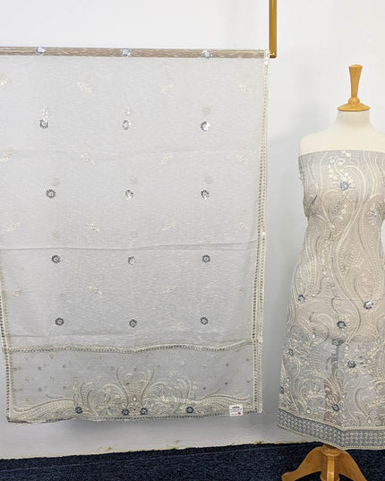 Fancy Embroidered Khaadi Net 2PC unstitched