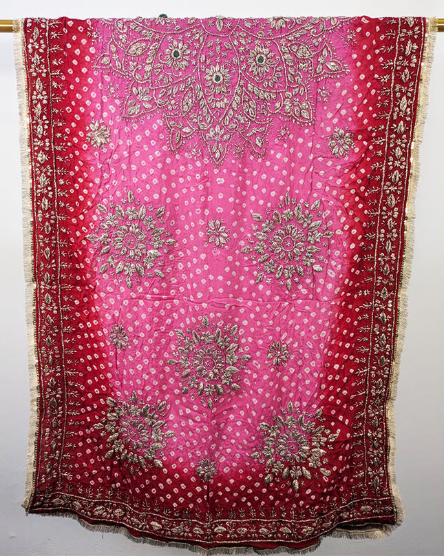Fancy Chunnri Gotta & Mirror Work Silk Dupatta (Ready To Wear)