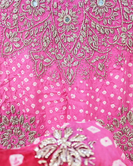 Fancy Chunnri Gotta & Mirror Work Silk Dupatta (Ready To Wear)