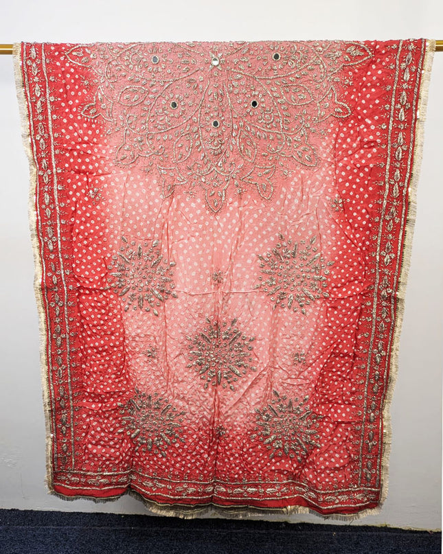 Fancy Chunnri Gotta & Mirror Work Silk Dupatta (Ready To Wear)