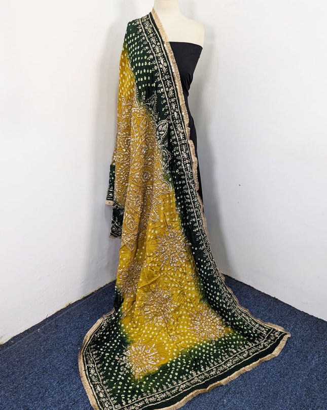 Fancy Chunnri Gotta & Mirror Work Silk Dupatta (Ready To Wear)