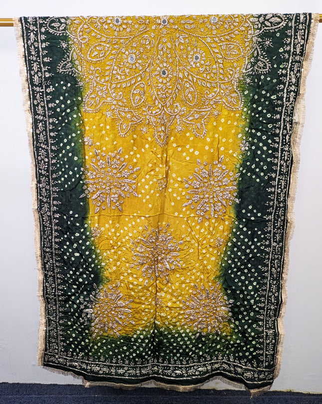 Fancy Chunnri Gotta & Mirror Work Silk Dupatta (Ready To Wear)