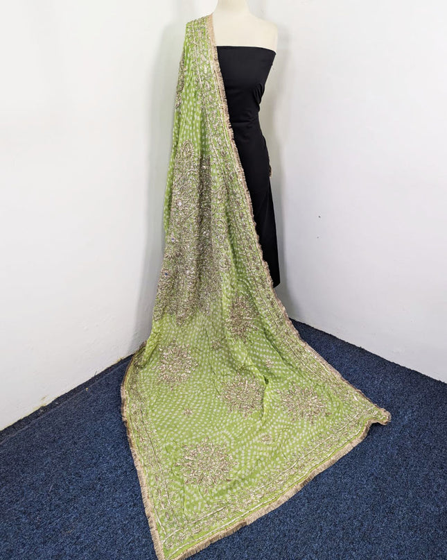 Silk with Handmade Chunnri Gotta & Mirror Work Dupatta