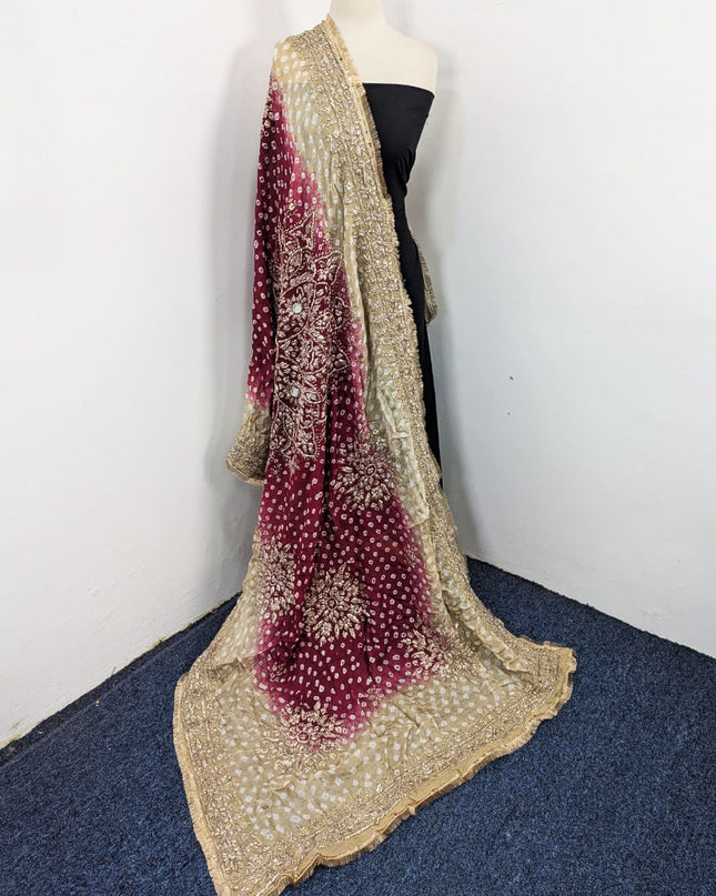 Fancy Chunnri Gotta & Mirror Work Silk Dupatta (Ready To Wear)