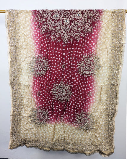 Fancy Chunnri Gotta & Mirror Work Silk Dupatta (Ready To Wear)